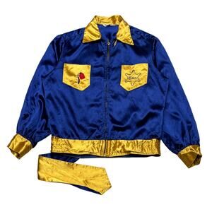 Vintage 50's Bowler's Satin Jacket Shriner Acetate Rayon Men's Large